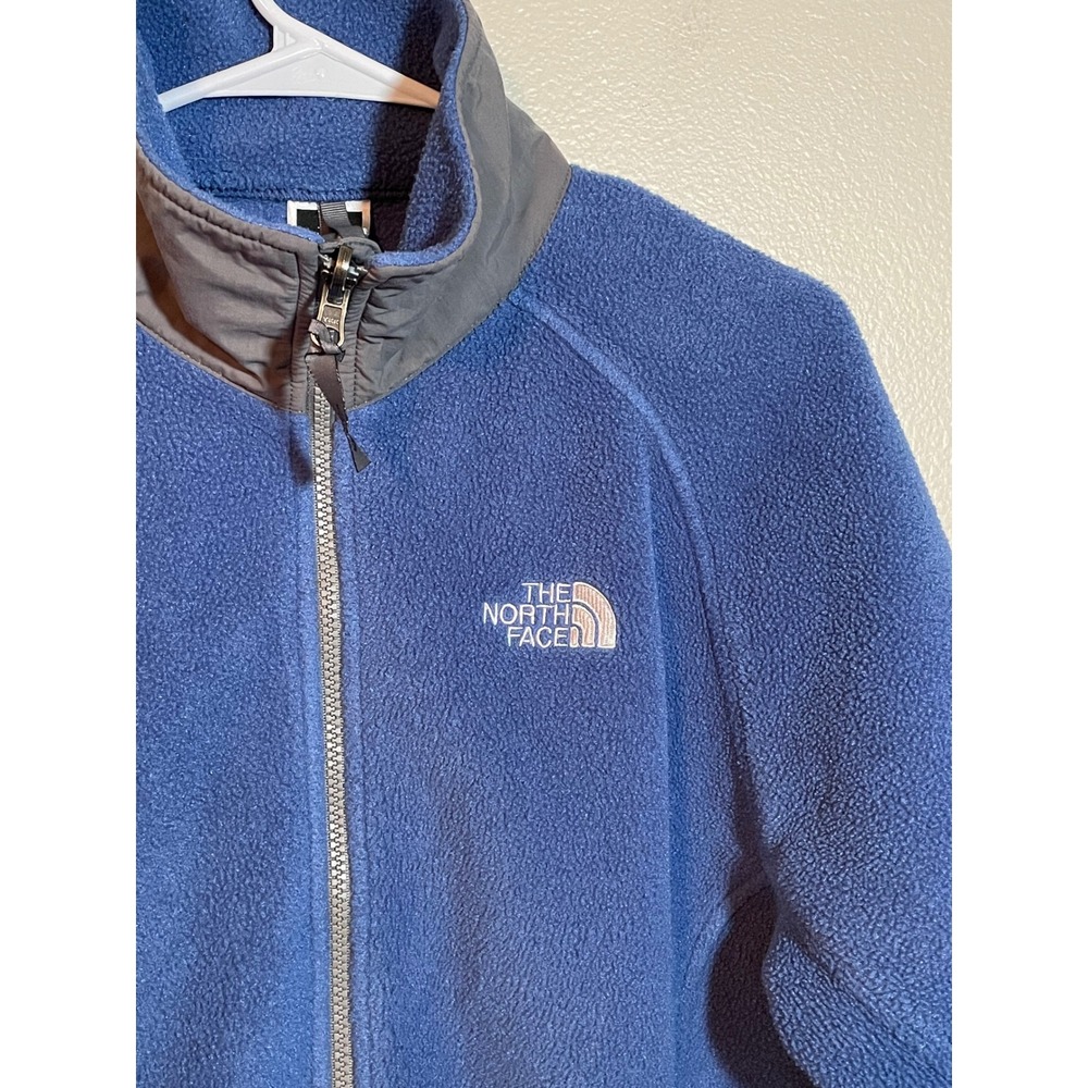 The North Face Womens Polartec Fleece Full Zip Jacket Blue Grey A455 Large - Picture 2 of 7